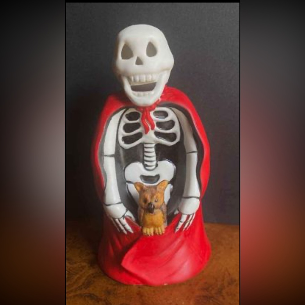 Vintage Gothic Halloween Ceramic Skeleton Tea Light